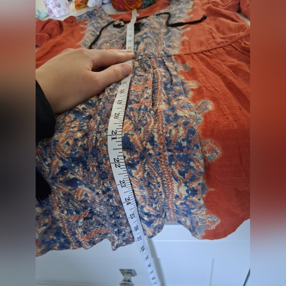 Free People/ Wildest Moment Lace Up Tunic/ Color Persimmon/ Size US S - Picture 13 of 17